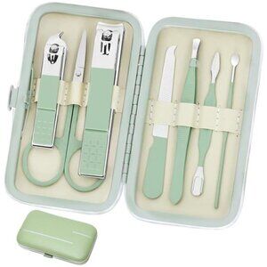 Manicure Set Personal Care Nail Clipper Kit Manicure 8 n 1 Pedicure MINT GREEN
